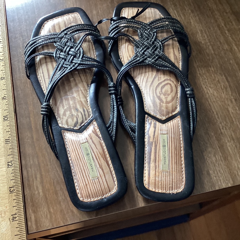 Max studio black braided sandal